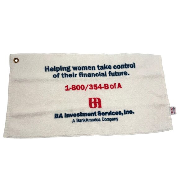 Vtg Golf Towels set of 5 Edgewater Casino Womens Navy Golf B of A First American - Picture 6 of 9